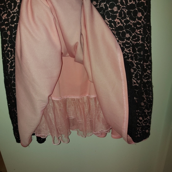New Noir Lace Black & Pink Flare Dress - Picture 6 of 10